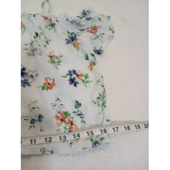 Bershka Floral Off-Shoulder Blouse With Spaghetti Straps Women Size L Multicolor - Picture 7 of 8